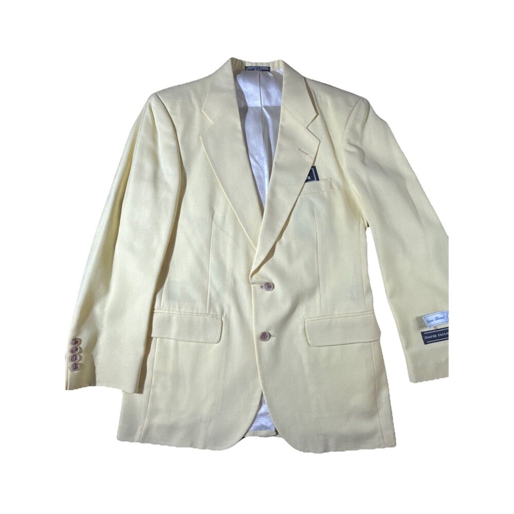 NWT David Taylor Yellow Linen Blend 2 Button Sports Coats Country Club Core